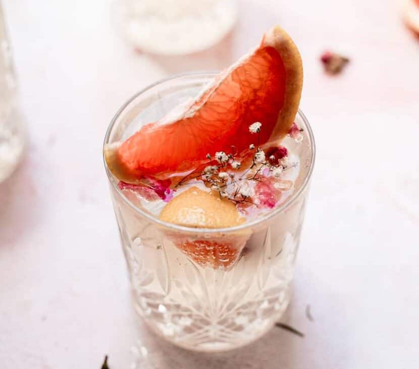Rose water paloma cocktail