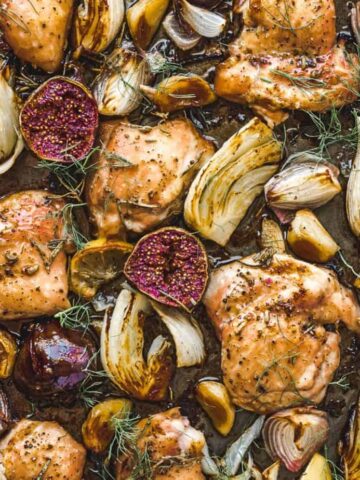 oven roasted chicken thighs with fennel and fig 1200x1200 cover image frolic and fare