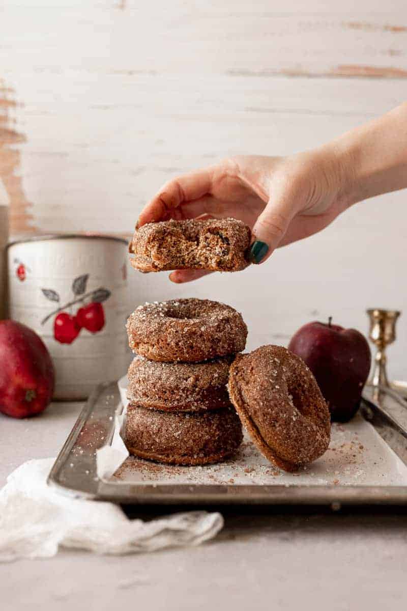 Brown butter apple cider donuts with cinnamon sugar