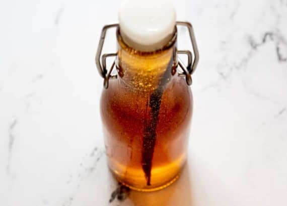 spiced vanilla syrup in a small jar