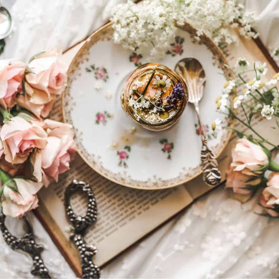 honey with flowers infused into it