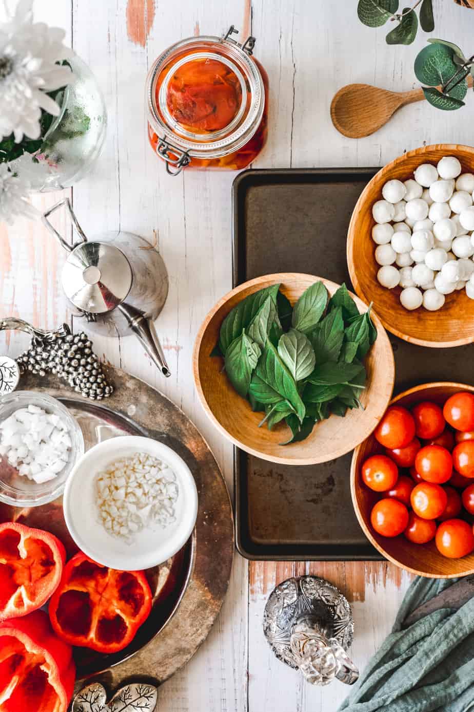 roasted red pepper caprese salad 7