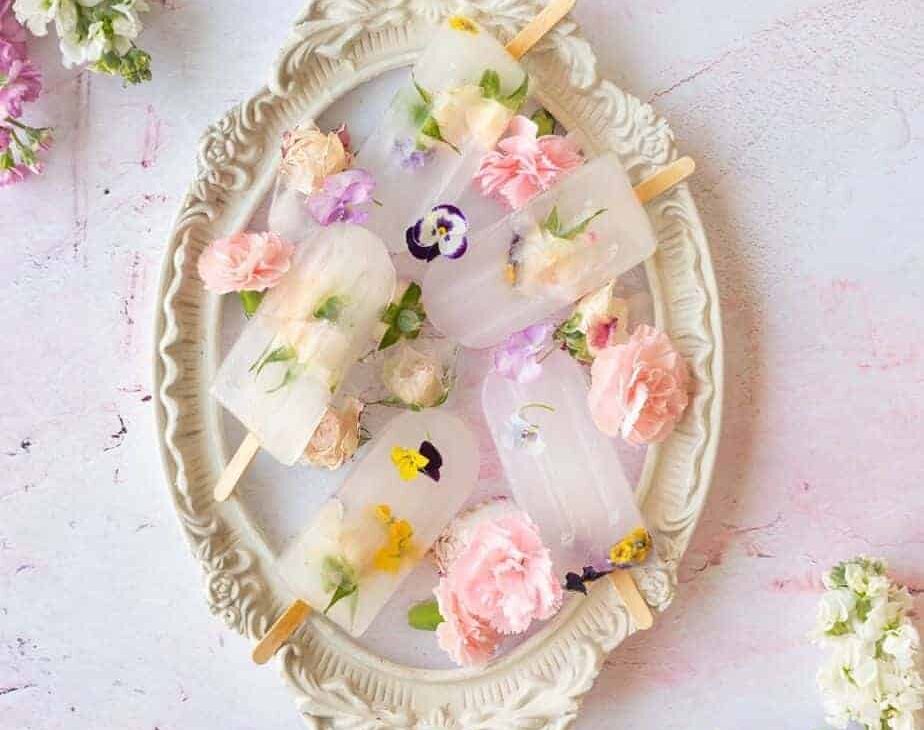 Refreshing edible flower popsicles
