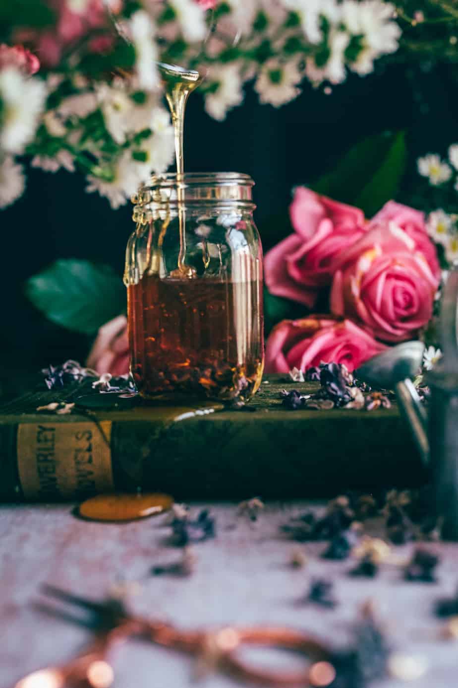 lilac honey in a jar 1