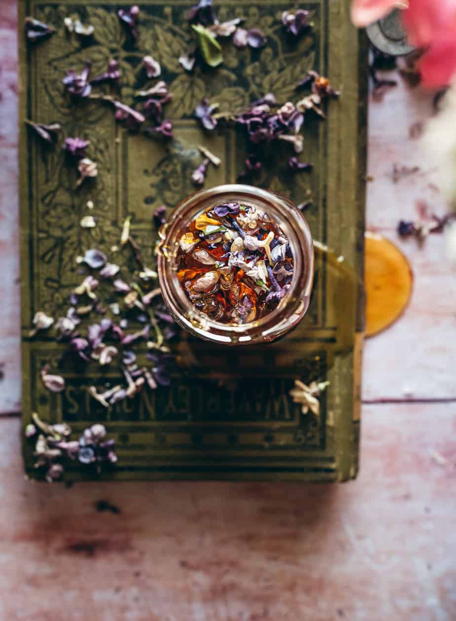 lilac honey in jar