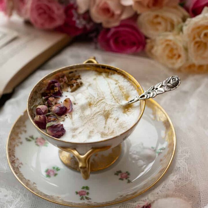 How to make a rose milk tea latte
