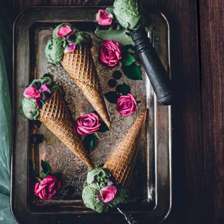 cover image fresh mint chocolate ice cream in cone