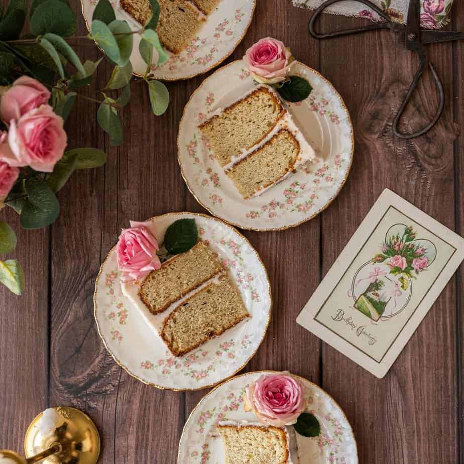 Pistachio rose layer cake