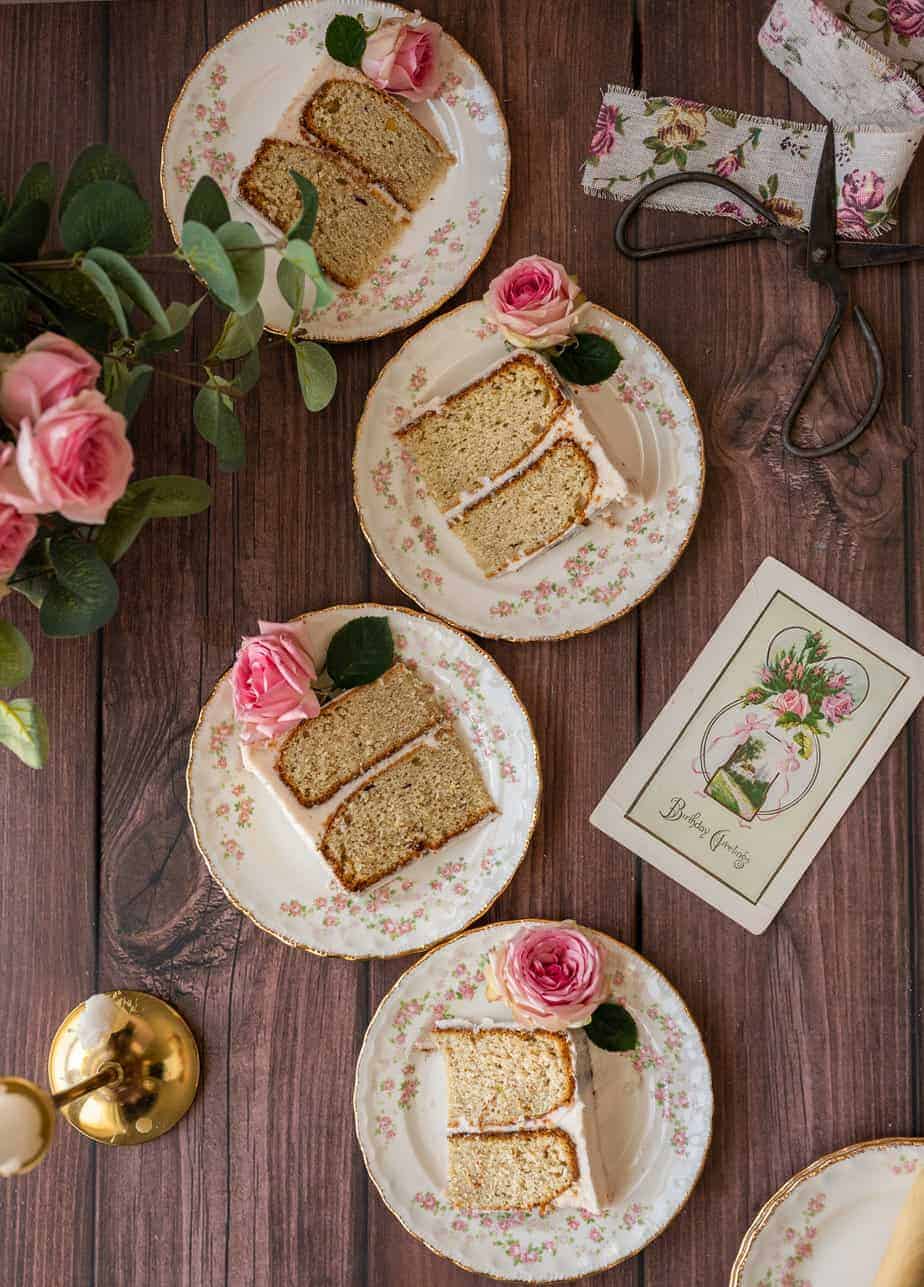 pistachio rose cake