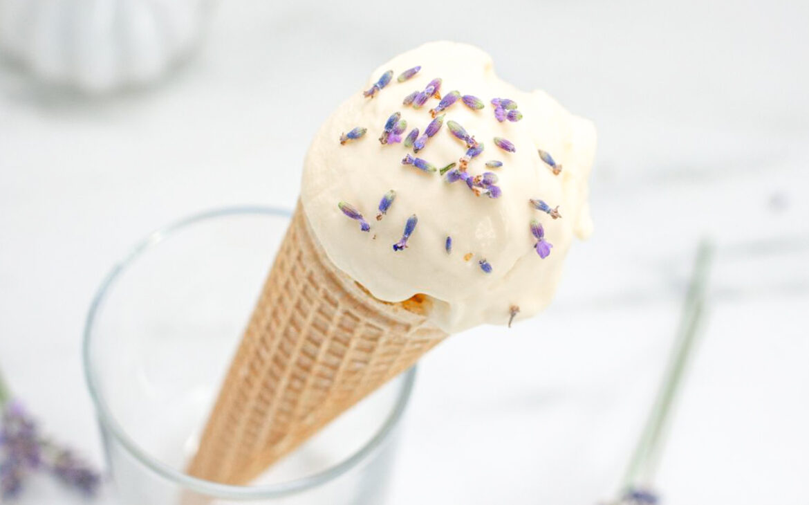 No Churn Lavender Ice Cream (egg free)