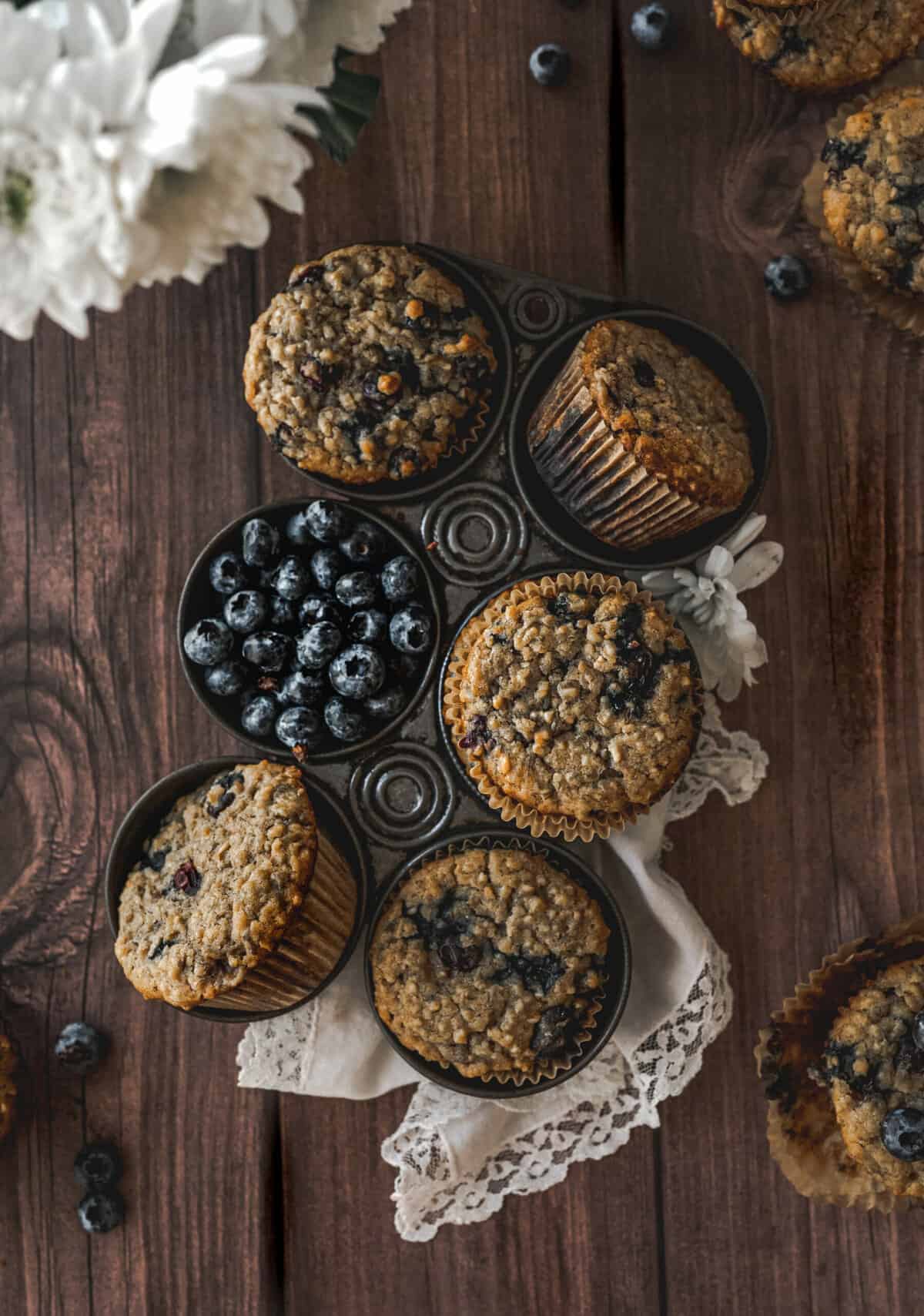 blueberry steel cut oat muffins scaled