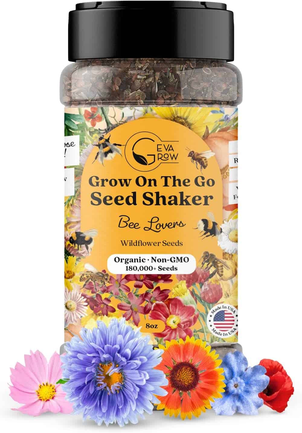 shaker bottle with wildflower seeds