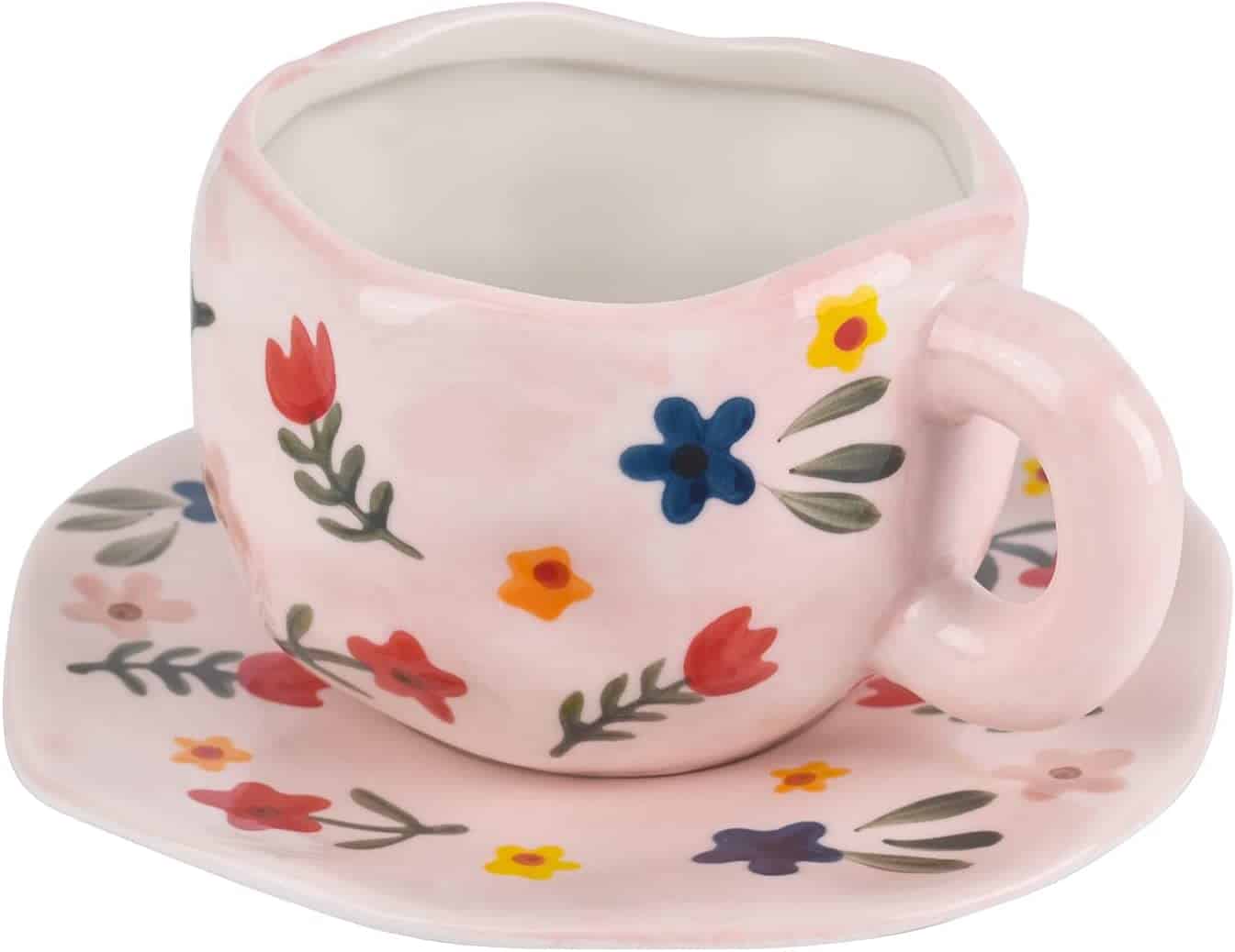 pink ceramic floral coffee mug for mothers day guide