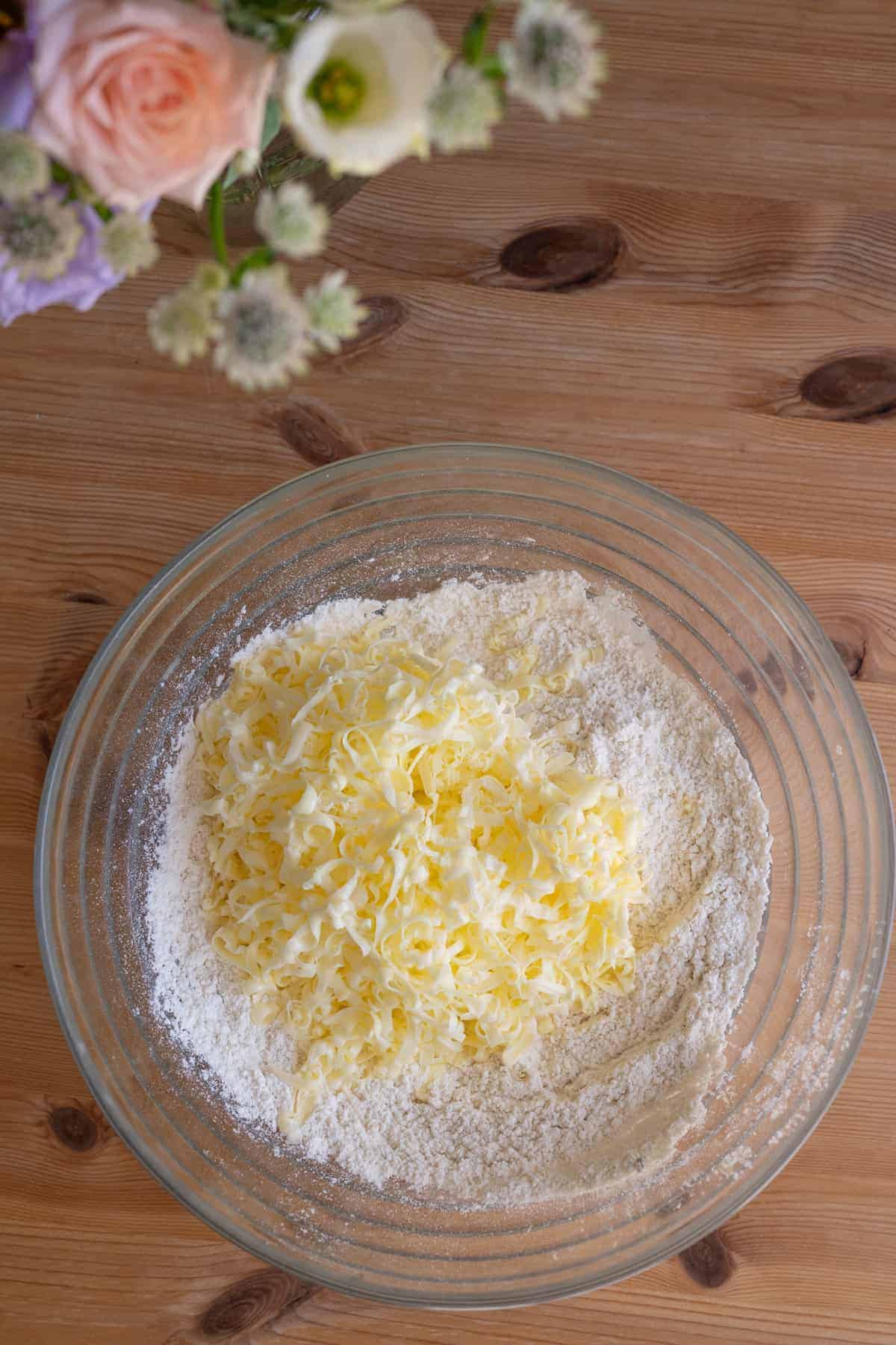Butter and flour in a bowl