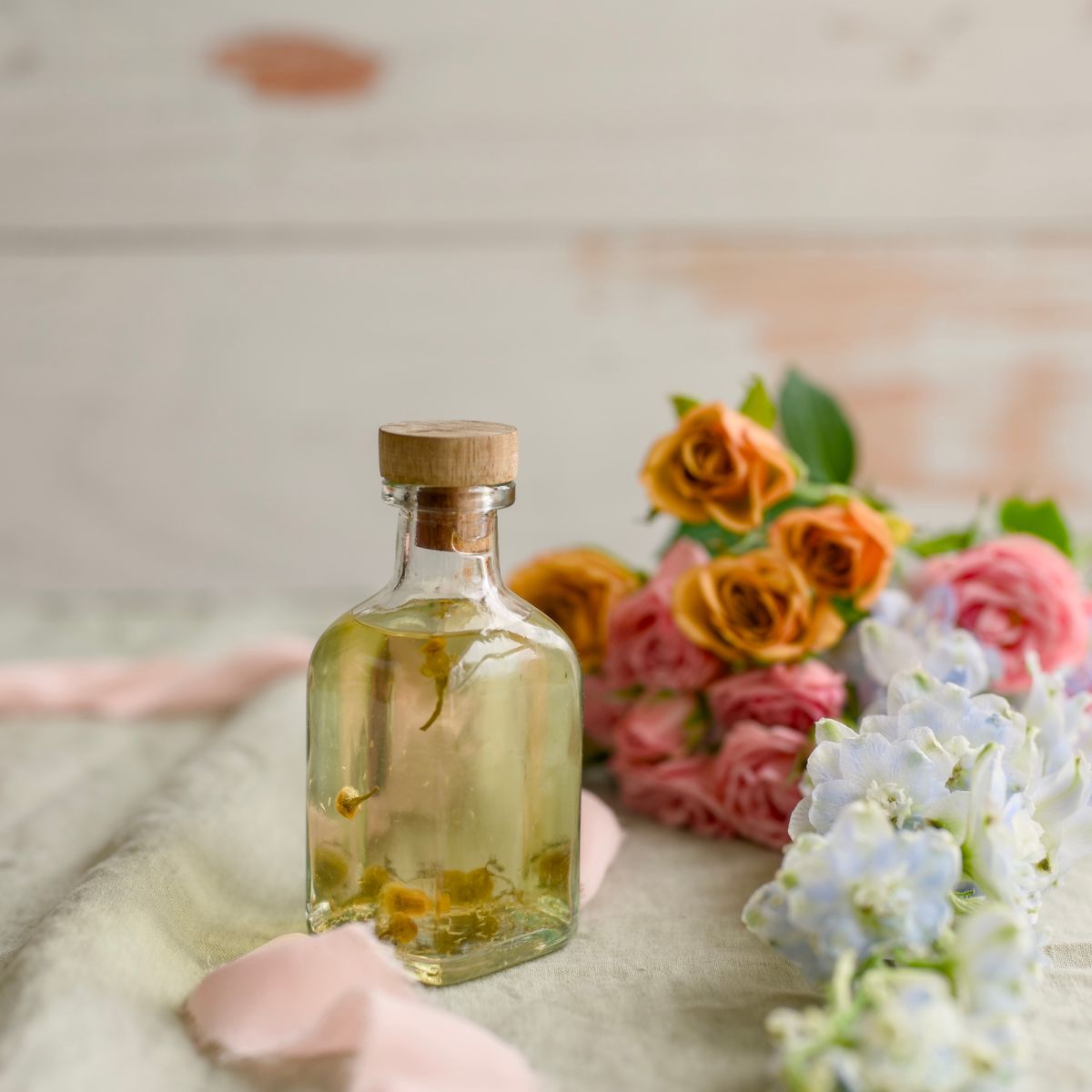 chamomile simple syrup bottle